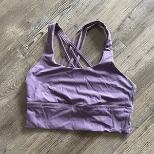 Women's Purple Strappy Longline Sports Bra